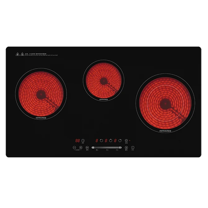 Jiaye JY-CD3010 Hotel Appliance Three Heads Infrared Cooktop Dual Rings Hot Plate 110V/220V Mexico Market