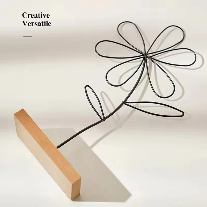 1Pcs Nordic Stil Eisen Blume Dekoration Kreative Hause Wohnzimmer Eingang Wein Schrank Metall Handwerk Schreibtisch Dekoration