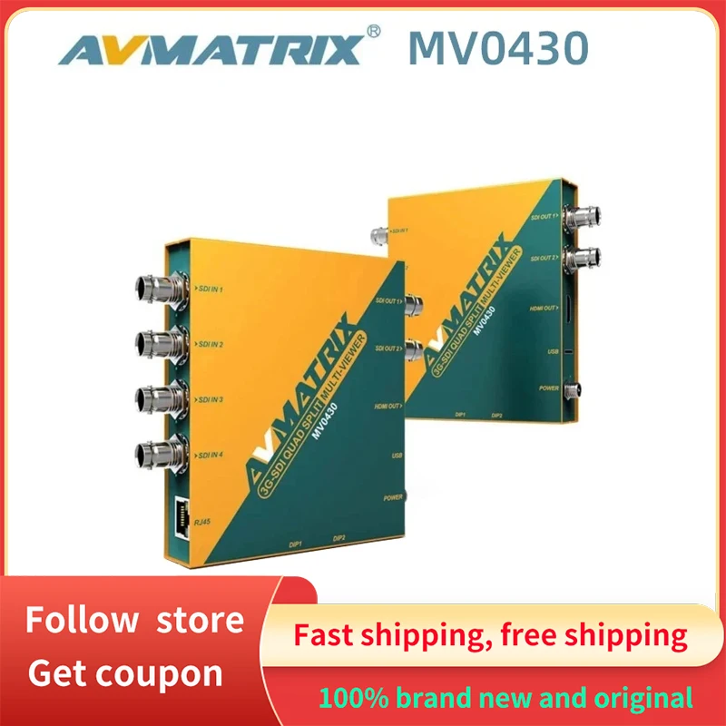 AVMATRIX MV0430 Multivisor dividido cuádruple 3G-SDI para monitor SDI con 11 formatos de salida Interruptores DIP de fácil control seleccionables