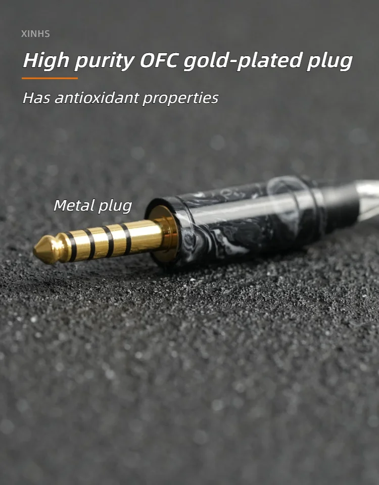 XINHS 100 2-poliges High-Sterling-Silber-Palladium-beschichtetes HiFi-Kopfhörer-Upgrade-Kabel MMCX 0,78 mm 4,4 mm Audiokabel für MOONDROP – Detail 5