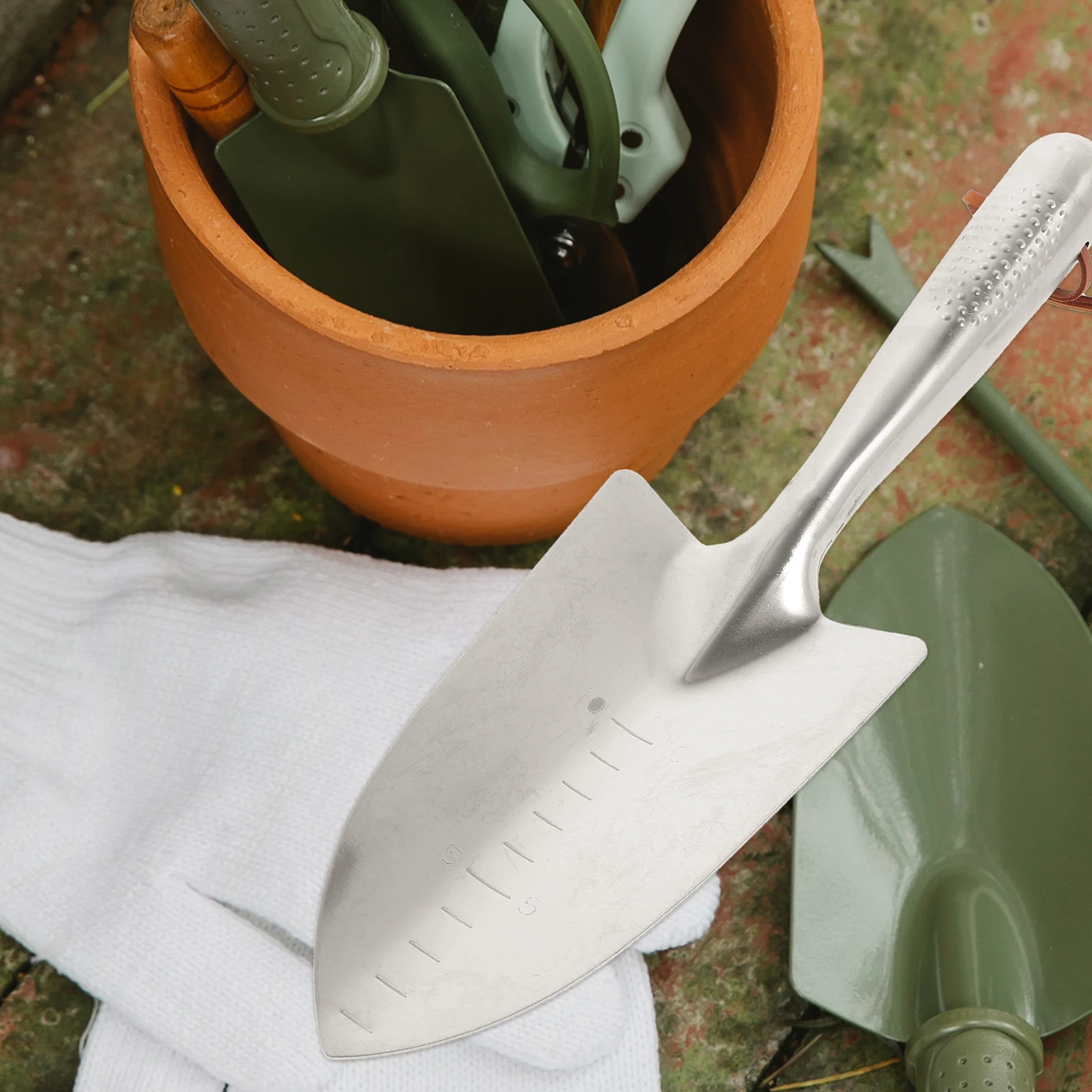 

Stainless Steel Mini Shovel 29x8cm Silver Portable Camping Garden Tool Foldable Spade Outdoor Sports Emergency Use Durability