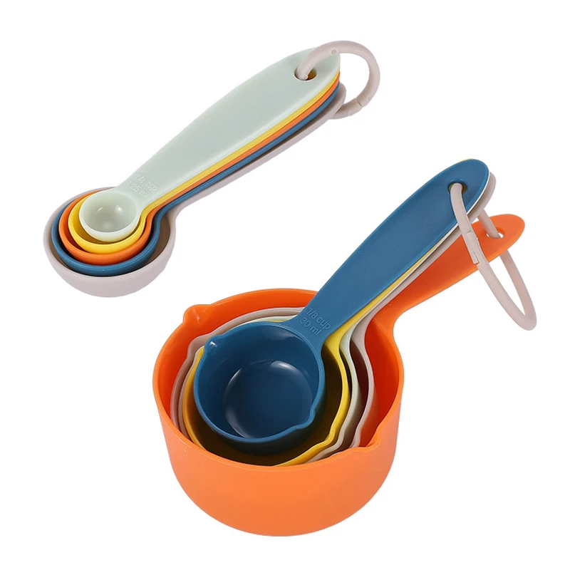 1set Colorful Measuring Cup Measuring Spoon 5-piece Set With Graduated Measuring Spoon Baking Powder Measuring Spoon Set