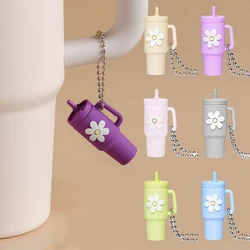 Mini Cup Tumbler Shaped Keychain Silicone Water Bottle Pendant Keyrings For Stanley Cup Handle Girls Purse Bag Decor Accessories