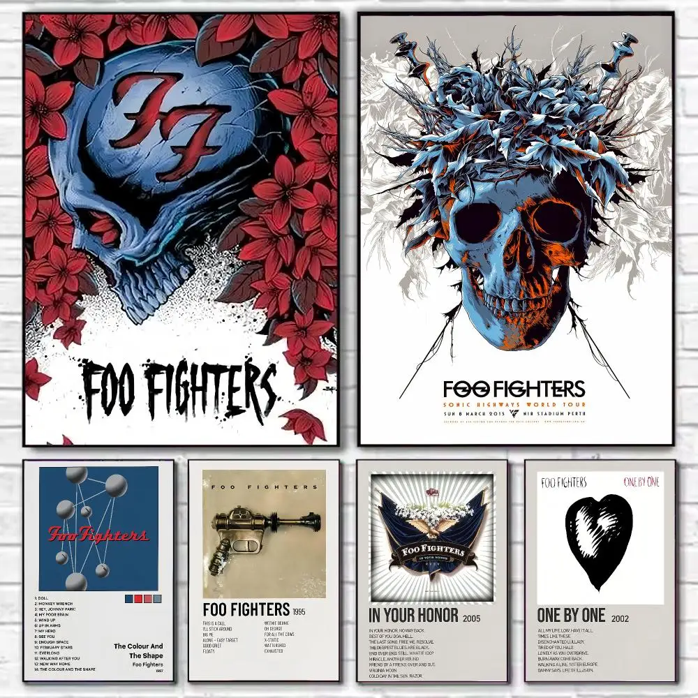 Singer Album F-Foo Fighters Poster HD Art Decorative Wall Art Waterproof Home Décor for Living Room Bedroom Café Stylish Gift