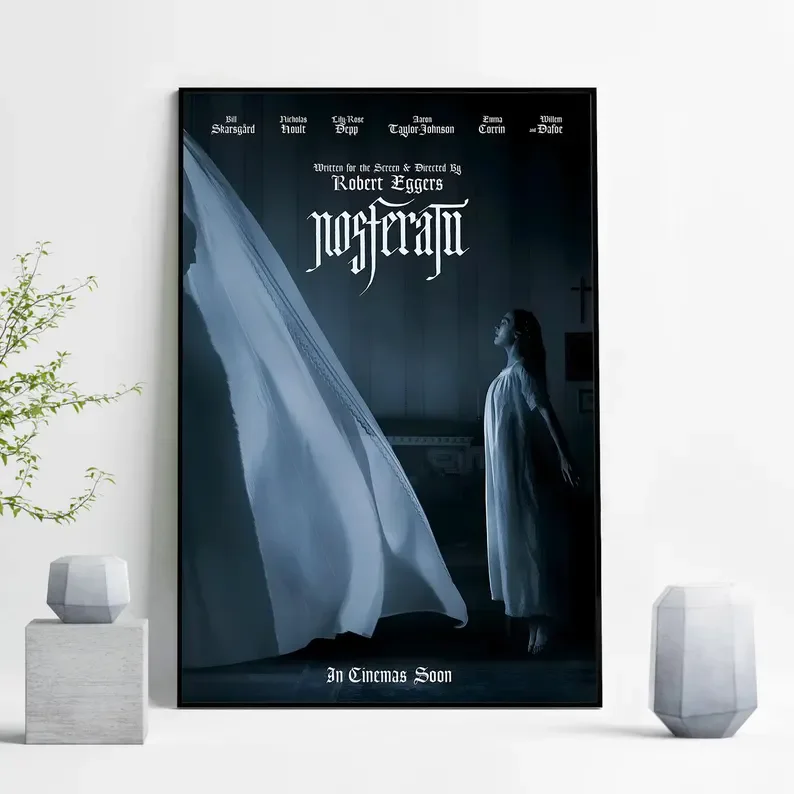 Nosferatu 2024 Classic Horror Vampire Movie Vintage Film Poster Canvas Painting Wall Art Pictures Home Living Room Decor