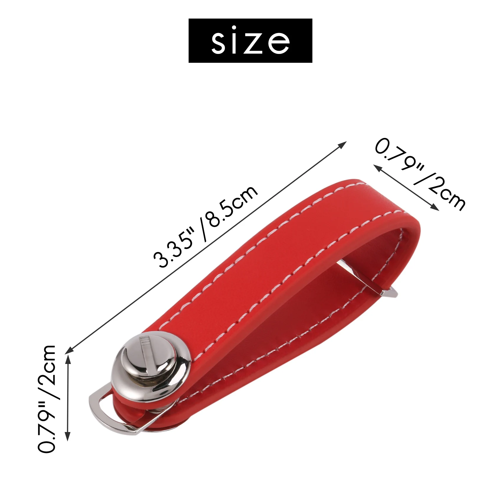 ABQR Fashion Car Key Pouch Bag Case Wallet Holder Chain Key Wallet Ring Pocket Key Organizer Smart Leather Keychain Red