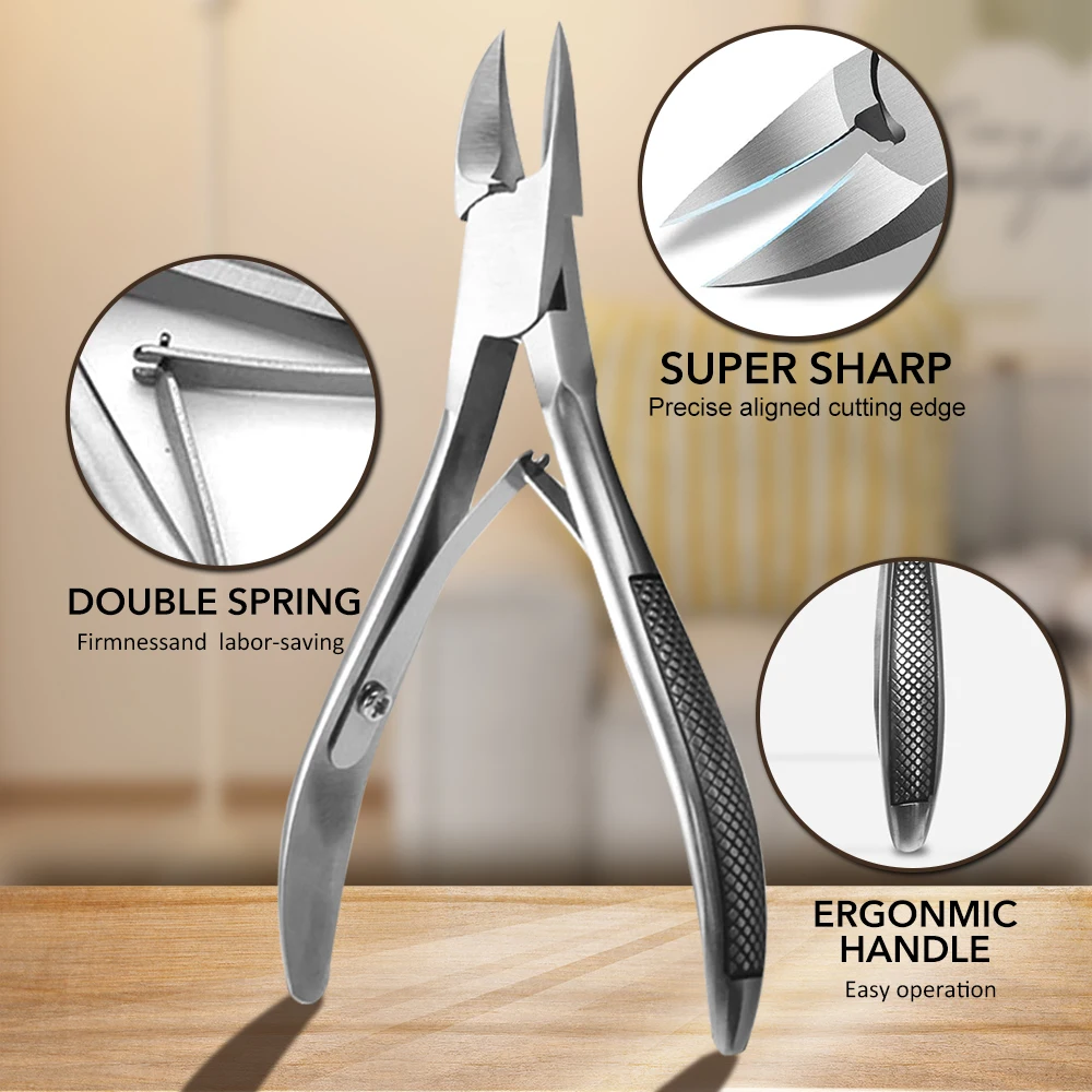 1 Uds. Pinza para cutículas de uñas encarnadas plateadas, cortador de bordes, tijeras para manicura, alicates, herramienta para pedicura, producto para eliminar la piel muerta