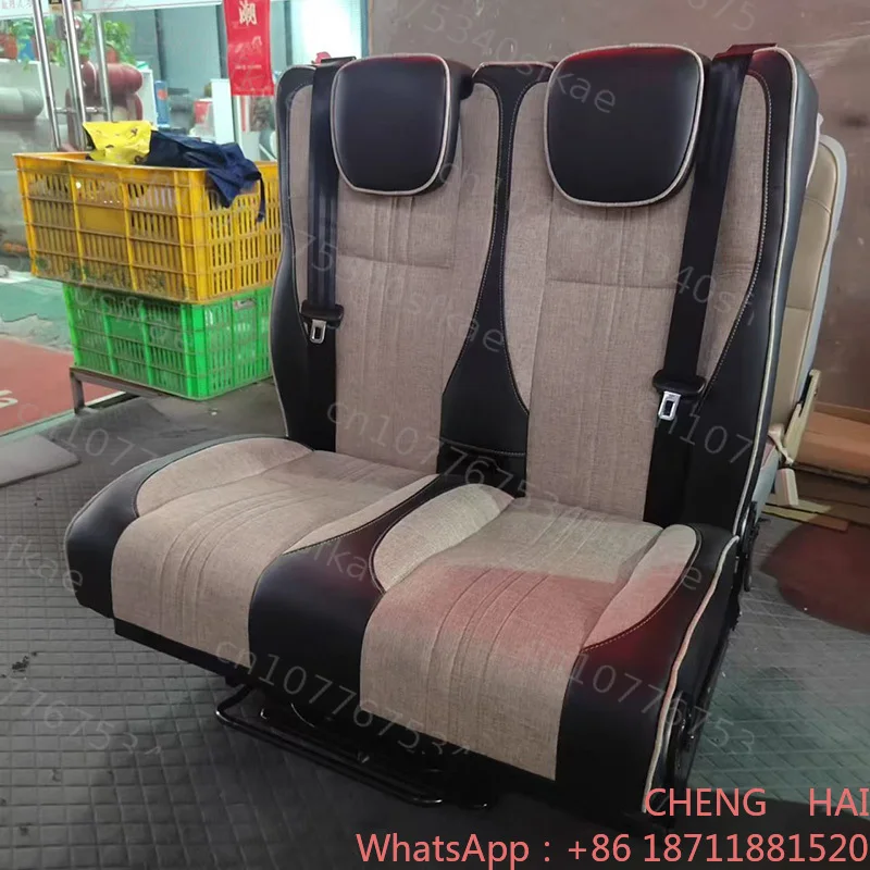 Customized Autoliuma L009S Folding Van seat With Seatbelt Universal Double Bench Swivel Van Seats