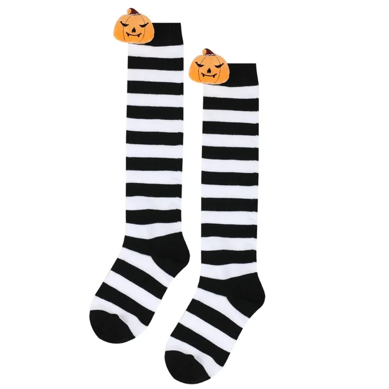 ハロウィン秋の新アクセサリーパンプキンかわいいオーバーニー漫画人形ソックス男の子と女の子用演技パーティーストッキング多用途