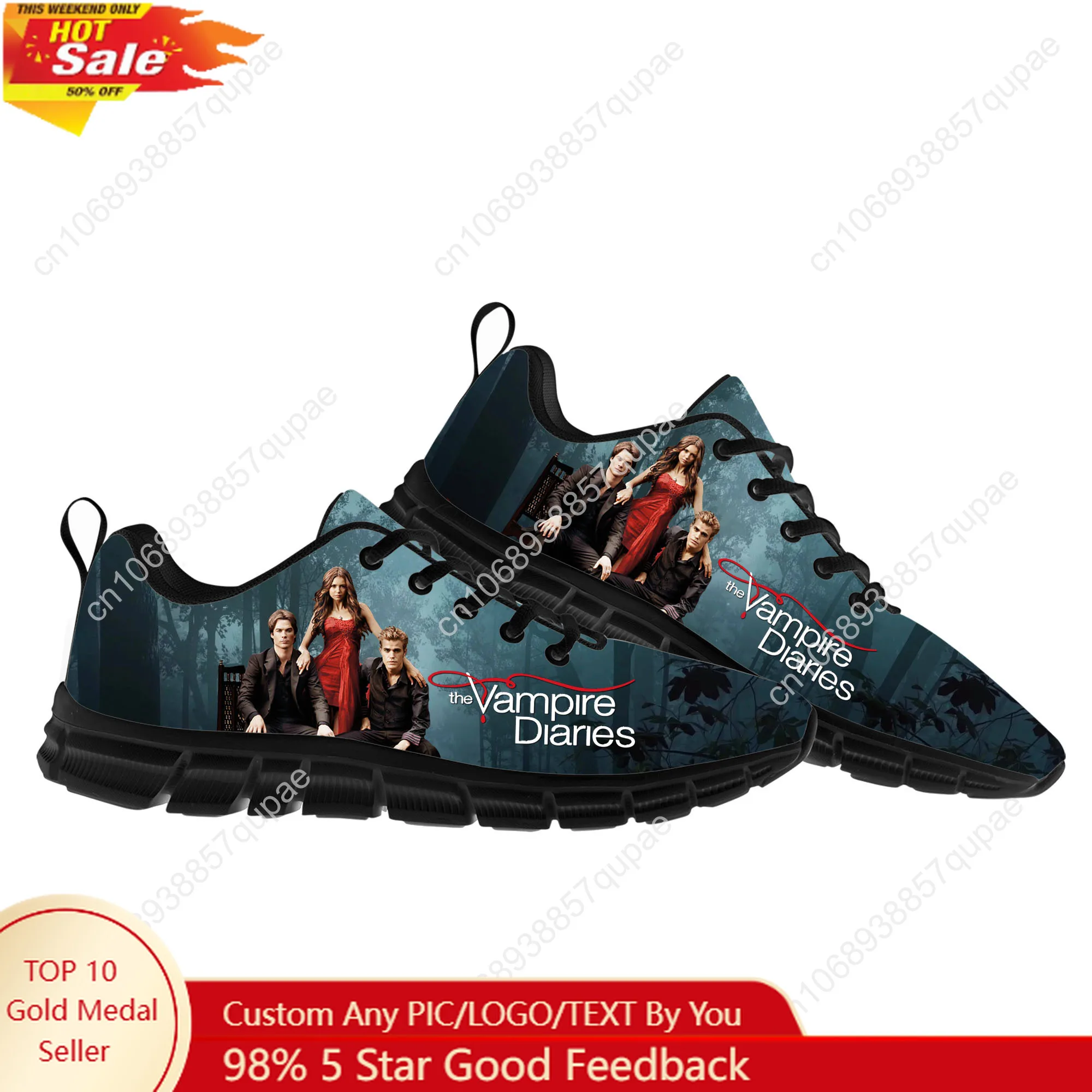 

The Vampire Diaries Sports Shoes Damon Salvatore Mens Womens Teenager Sneakers Lightweight Casual Sneaker Custom Built Shoes