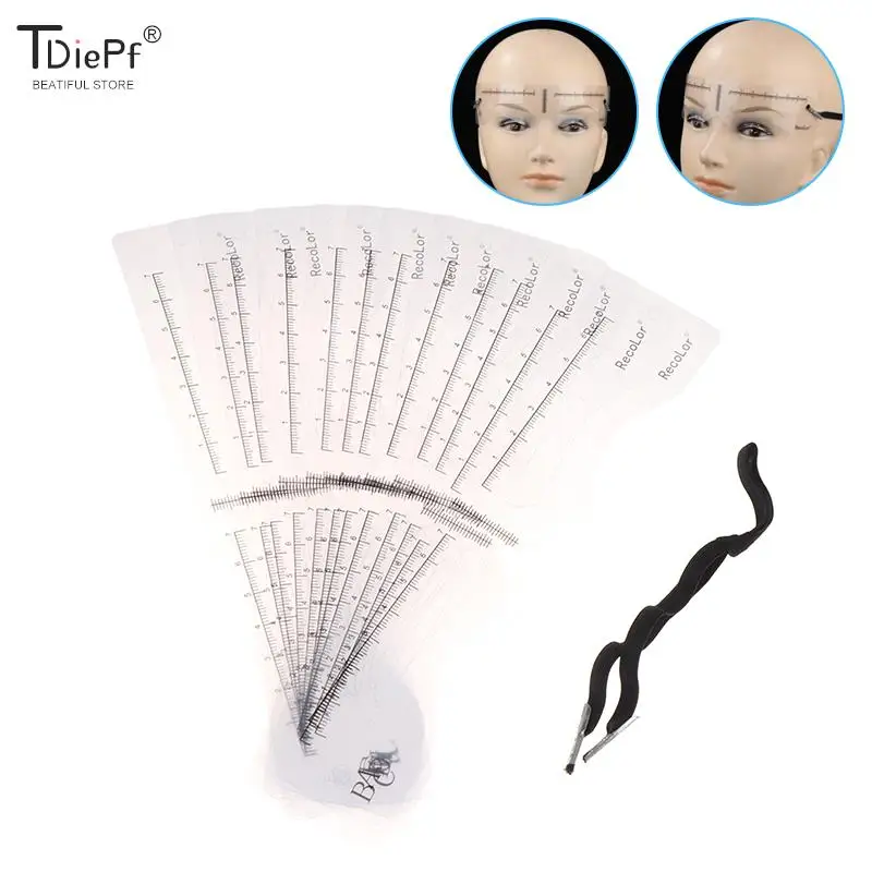 12 Stks/pak Fashion Hot Diy Wenkbrauw Shaper Template Wenkbrauw Grooming Shaping Stencil Kit Brow Stencils Card Make-Up Voor Mannen Vrouwen