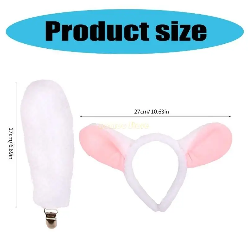 31BF Confortável conjunto faixa cabeça e cauda para crianças para melhorar a diversão aniversários, Halloween e