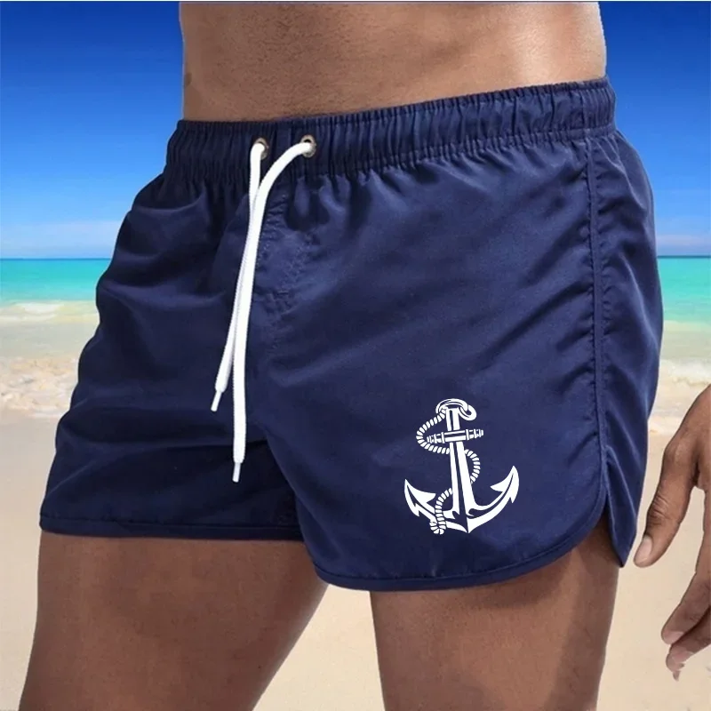 

Quick Dry Breathable Beach Men Shorts 2026 Summer Men's Swim Trunks Elastic Waist Drawstring Board Shorts For Vacation Surfing