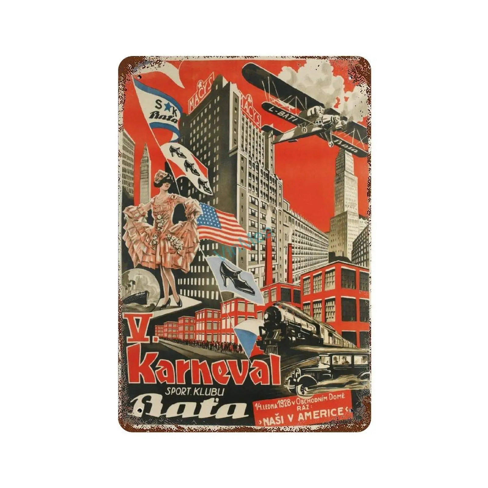 Metal Tin Sign Czech Vintage Reproduction Metal Sign Decorative Aluminum Signs Public Sign Pub Club Bar Wall Decor Plagues, sign