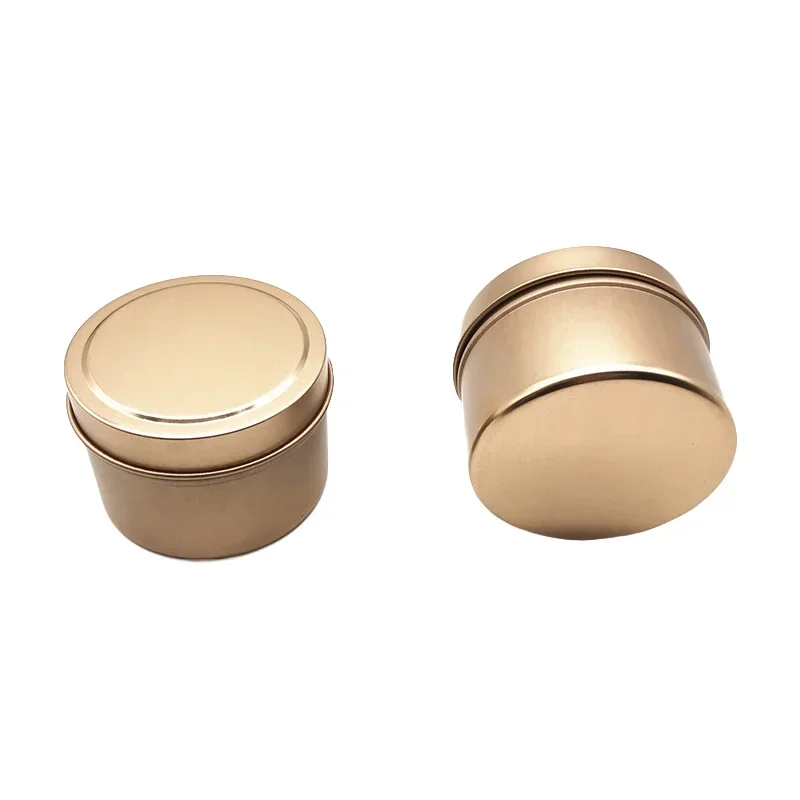 12Pcs Rosegold Empty Metal Tin Jar Round Candle Container Storage Box Small Item Jewelry Candy Box Cosmetic Storage Organizer