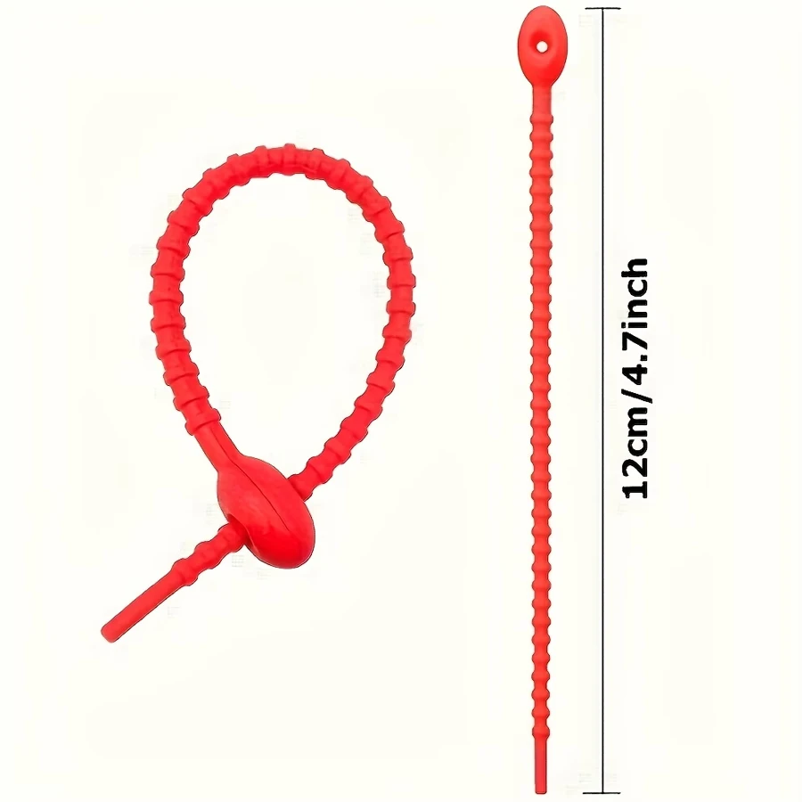 12Pcs Silicone Cable Ties - Reusable, Durable, Flexible Cable Organizers in Various Colors with Textured Design for Secure Fastening, Perfect for Office, Kitchen, and Home Use, Made of Silicone Material, No Batteries Required, Cable Holders