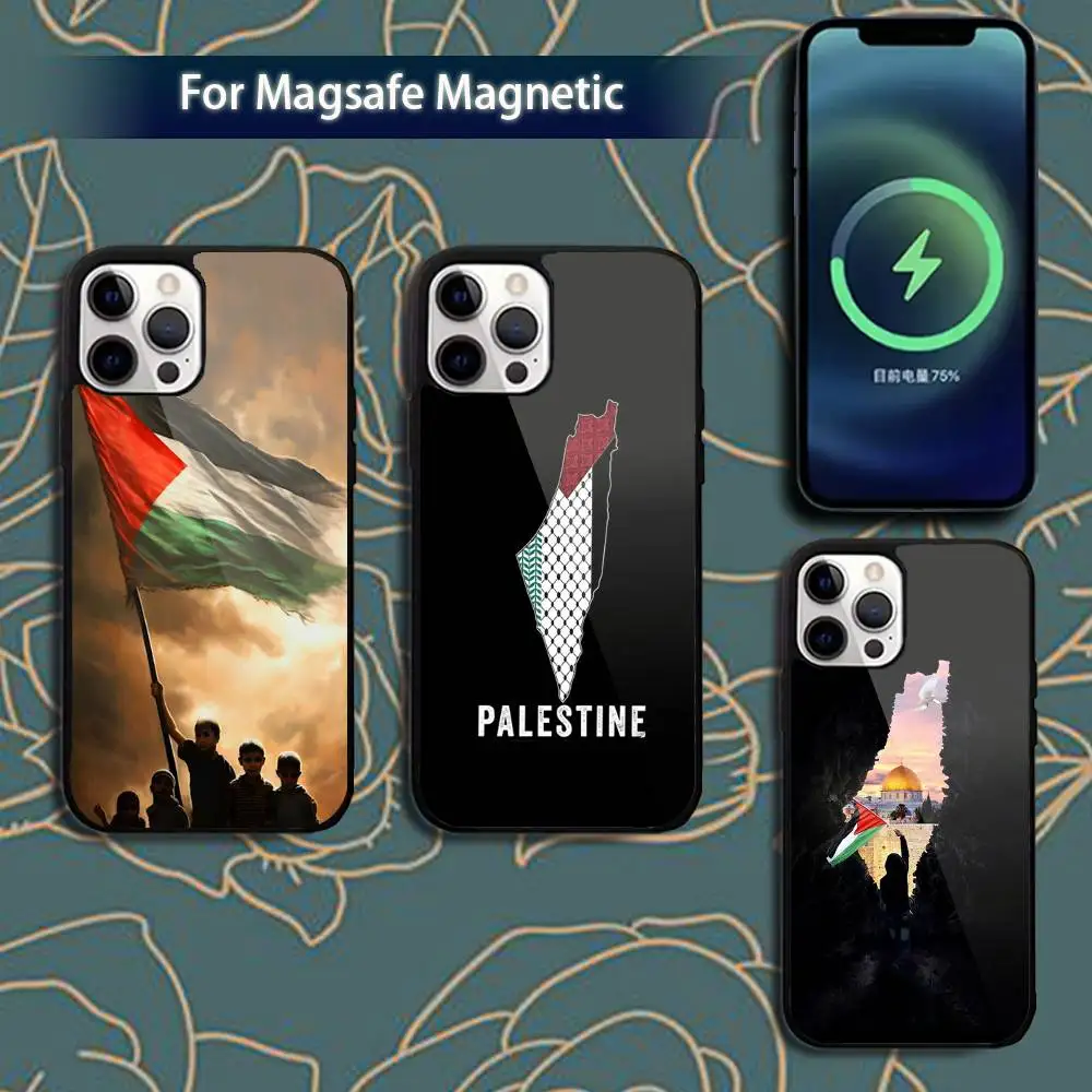 

P-Palestine-es-F-Flag MAP Phone Case For iPhone 16,15,14,13,12,11,Pro,Max,Plus,Mini,Magsafe,Magnetic Wireless Charging Case