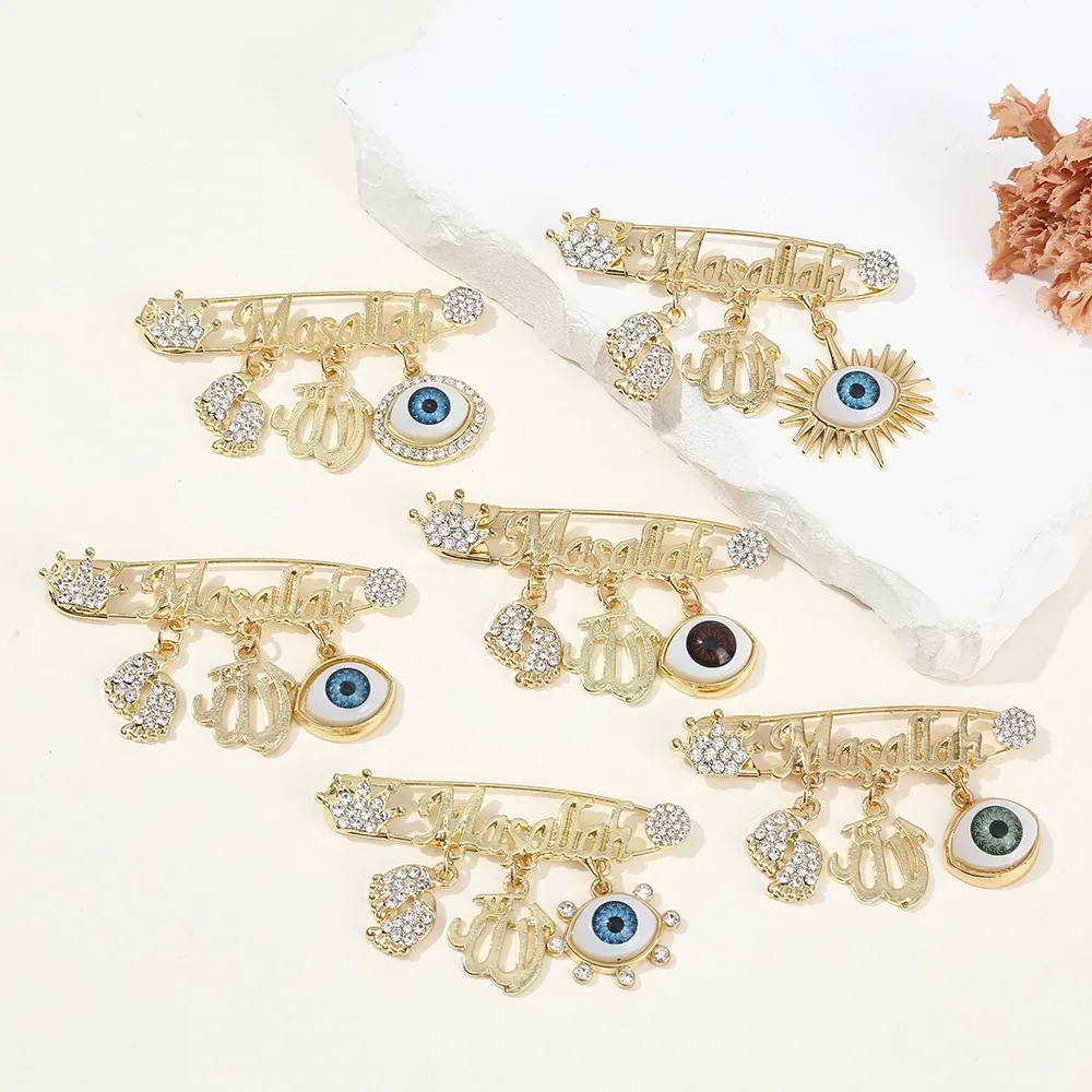 Cross border hot selling Devil's Eye super sparkling diamond studded brooch, high-end pin manufacturer wholesale