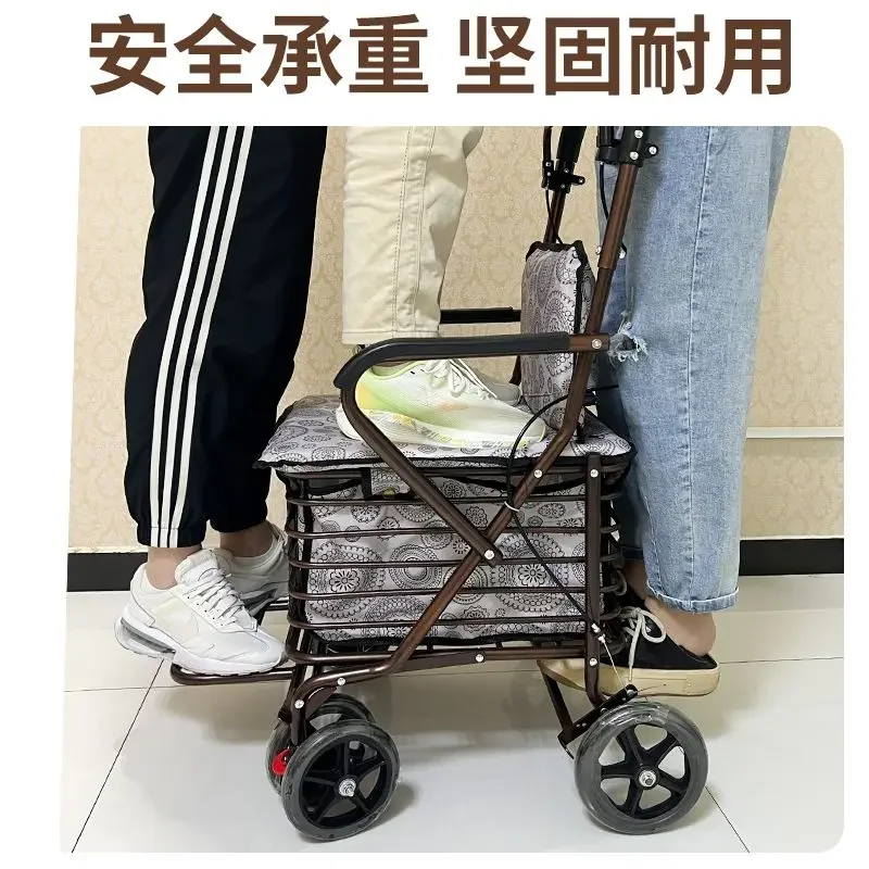 Elderly trolley storage shopping cart foldable grocery cart