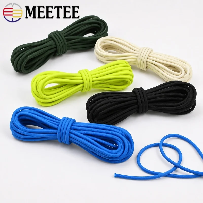 10-30Meters/Lot 4mm Colored Elastic Cord High Stretch Rubber Rope for Hairband Backpack Garment Sewing Drawstring Craft DIY Use