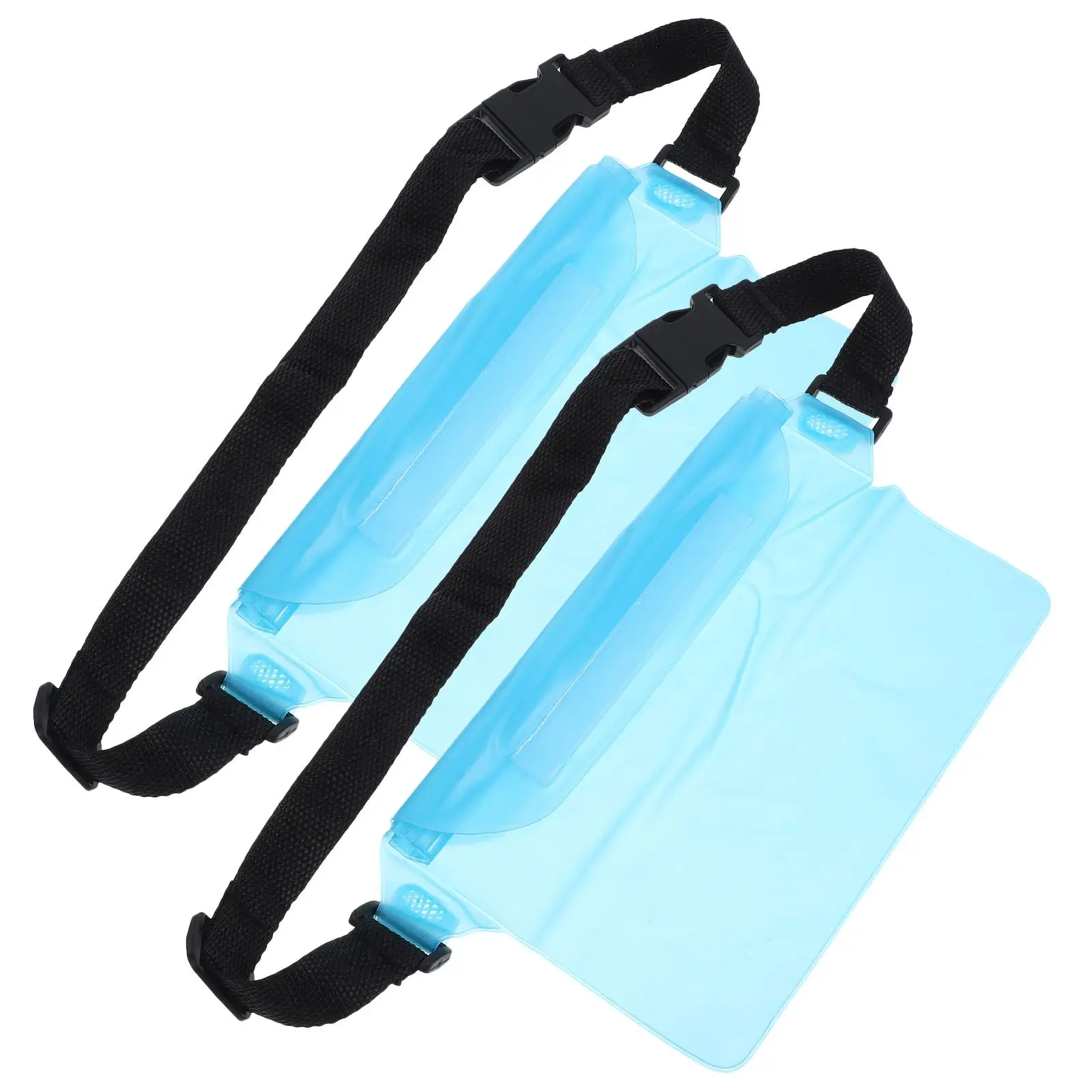 2pcs Waterproof Waist Bag Pouch for Phone Crossbody Adjustable Strap Transparent Material Swim Fanny Pack Belt Bags