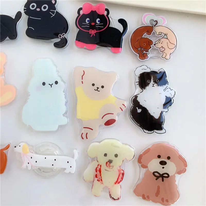 Animal Cat Bear Dog Mobile Phone Stand Holder Korean Grip Fold Tok Support For IPhone 14 15 Xiaomi Phone Accessories Stand