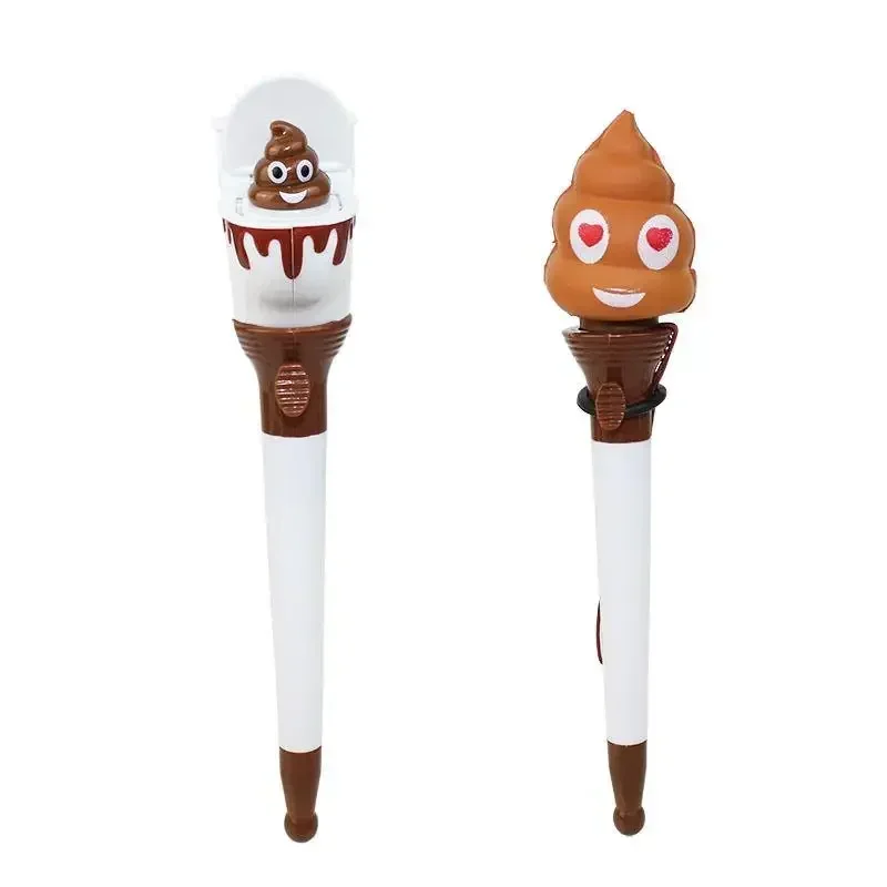 20pcs Korean stationery students make fun of fun poop pen and pressure reducing ball pen with new and strange toilet bounce pen