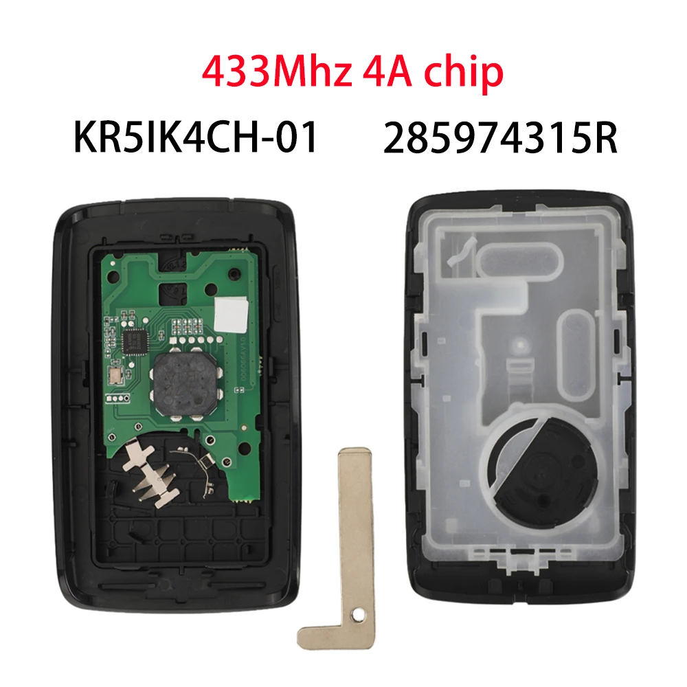 jingyuqin 285974315R Smart Remote Car Key 4A 433Mhz Fob for Renault Captur Megane Clio Zoe Escpace Koleos Talisman KR5IK4CH-01