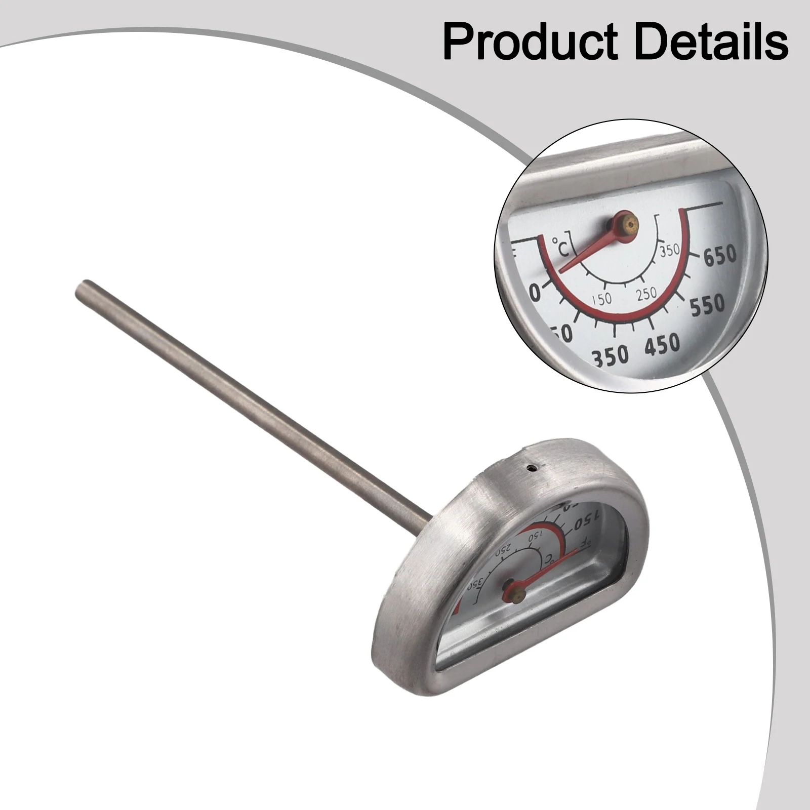 

For Barbecuing BBQ Oven Thermometer Indoor Cooking Outdoor Cooking Length 43 Mm Versatile Cooking Thermometer Barbecue