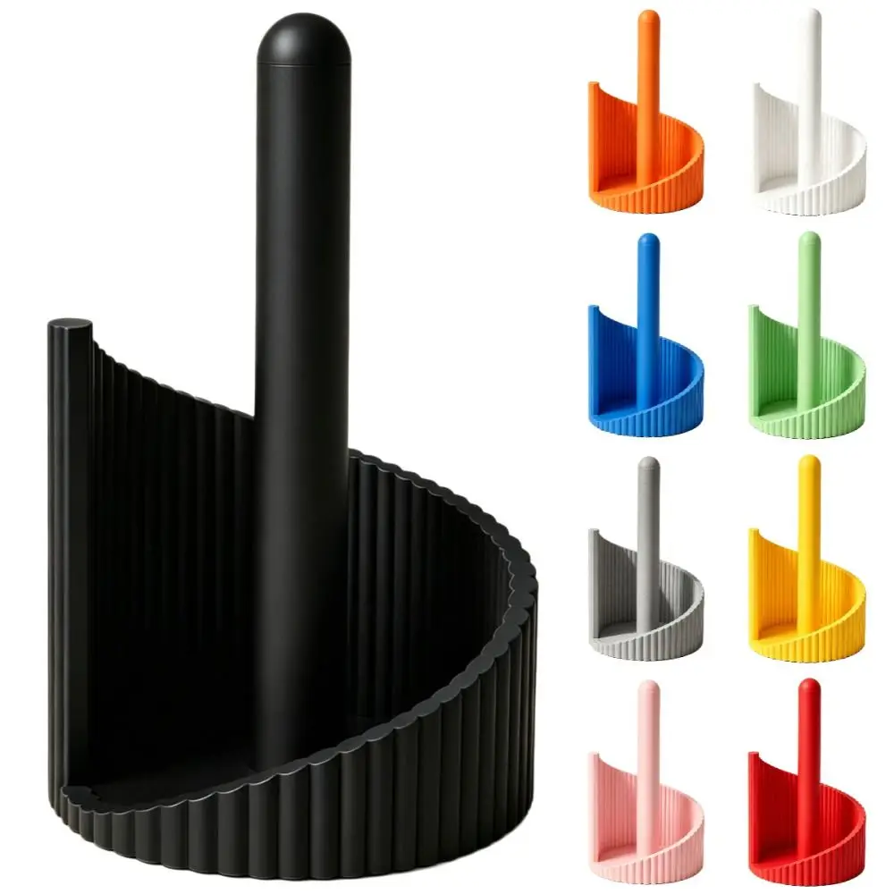 3D Printing Paper Towel Holder Spiral Wave Freestanding Roll Paper Storage Rack Stable Modern Desktop Paper Organizer