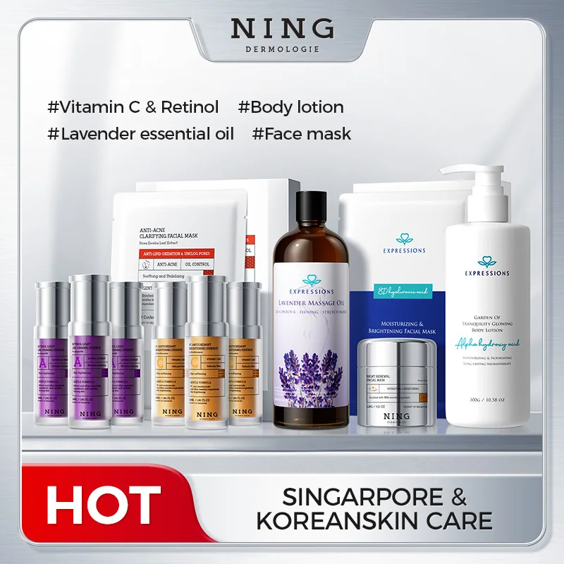 

KOREAN SKIN CARE | Эфирное масло лаванды, увлажняющая маска от прыщей | Осветляющая и антивозрастная сыворотка | Увлажняющий лосьон для тела для любой кожи