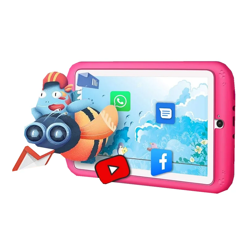 Hele Verkoop 7 INCH E98 Android 10.0 KID Gift Tablet PC 1GBRAM + 16G ROM Met Silicon beugel Case Dual Camera