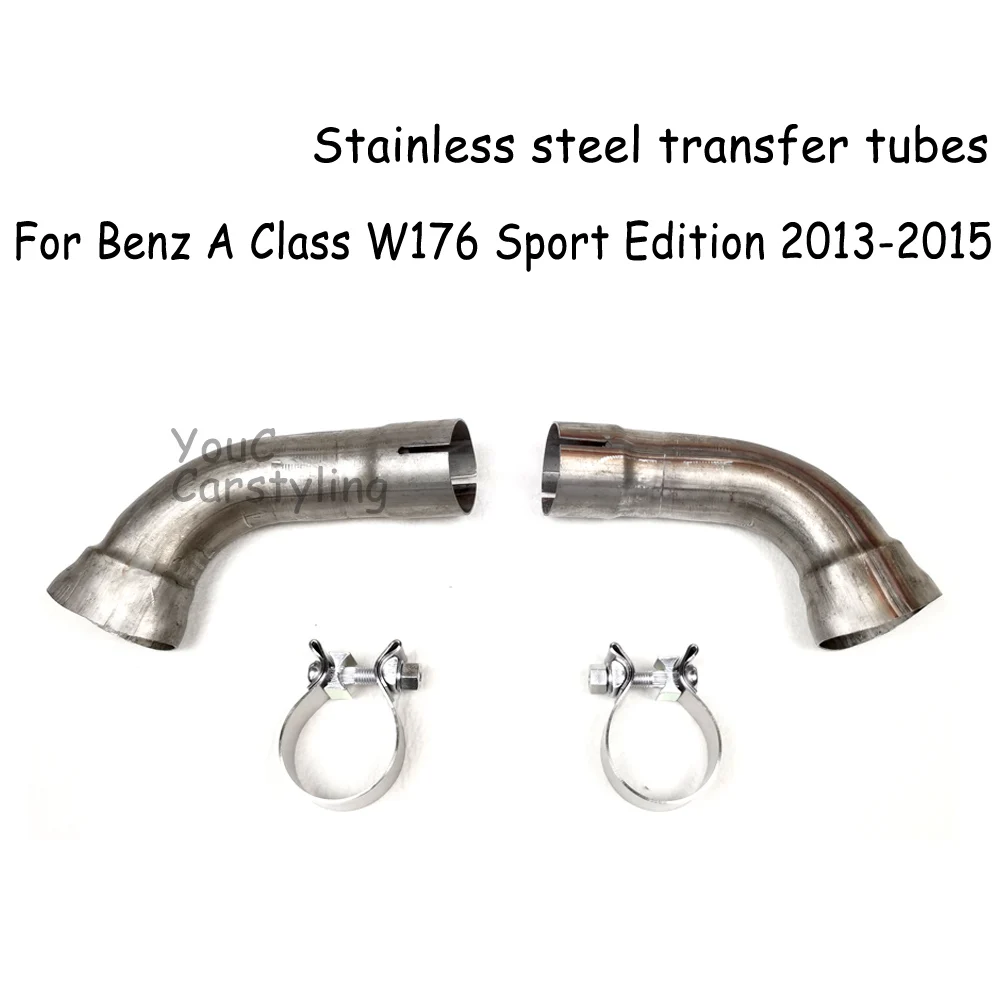W176 Transfer tube 304 Stainless Steel Exhaust Tube for Mercedes W176 2013-2015 pre-facelift Installation 4-outlet Exhuast