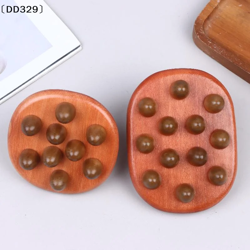 

Массажная щетка-гребень Гуаша для тела из сандалового дерева с 9/12 бусинами для меридианного массажа, расслабления и снятия усталости [DD329]