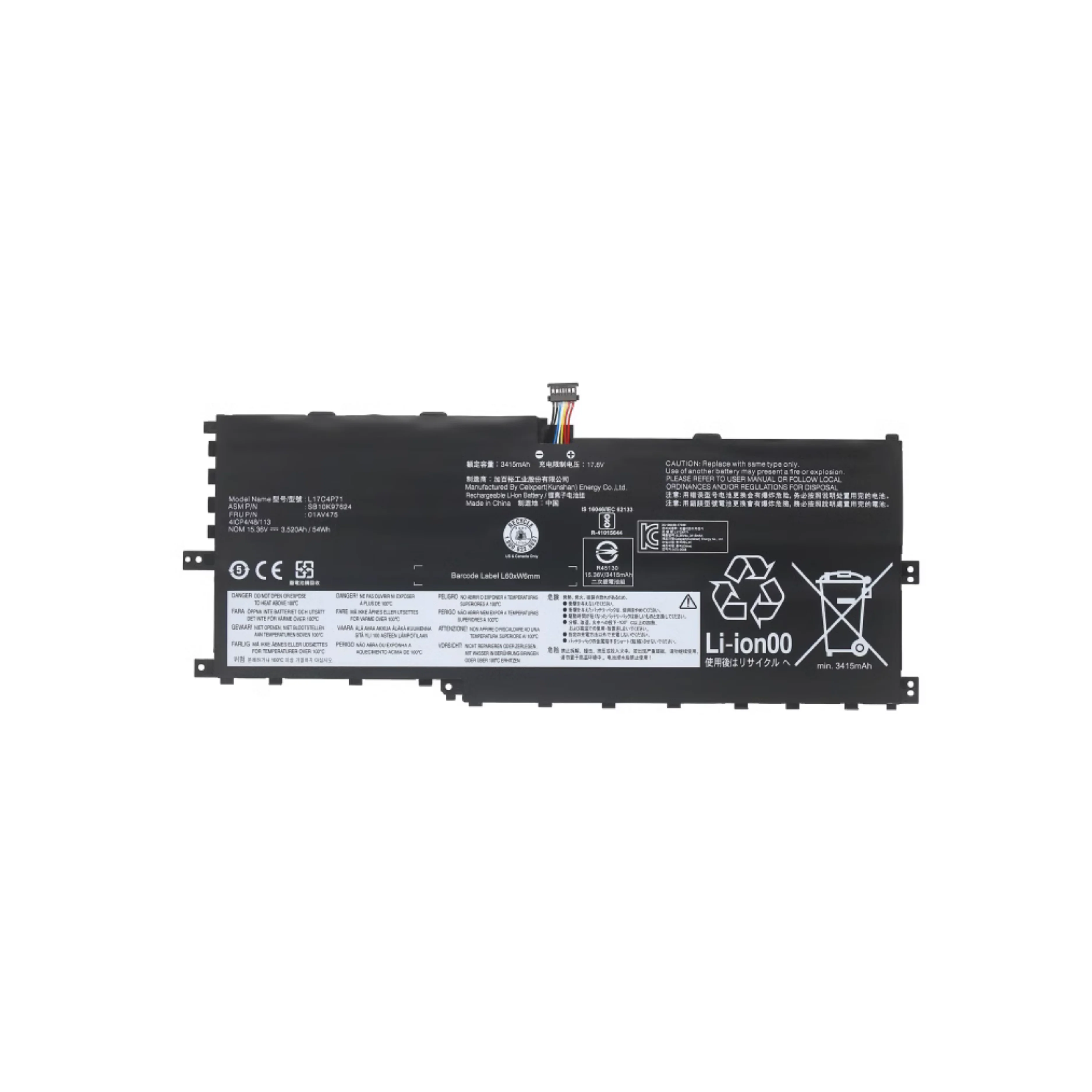 For L17C4P71 ThinkPad X1 Yoga 3rd 2018 TP00076D L17C4P71