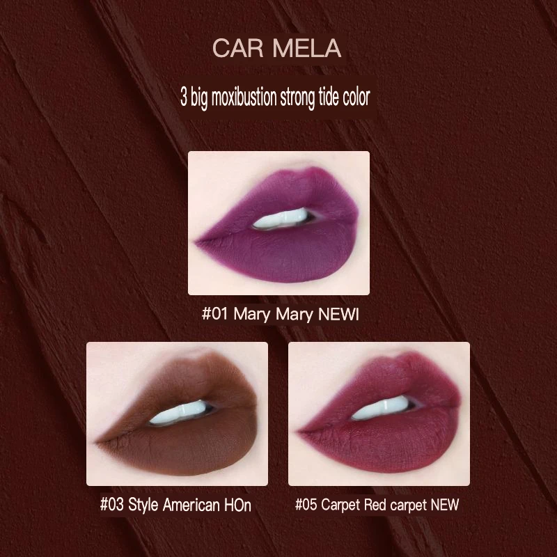 

CARMELA Renaissance Mud Dark Lipstick Brown Berry Color European And American Style Matte Lip Glaze
