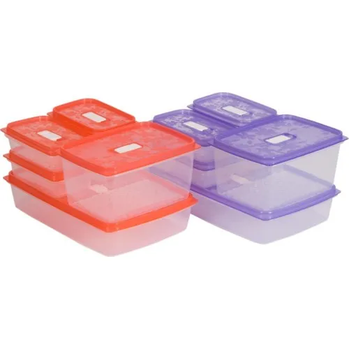 Plough Pink Ziplock Storage Container 5'li Set Purple