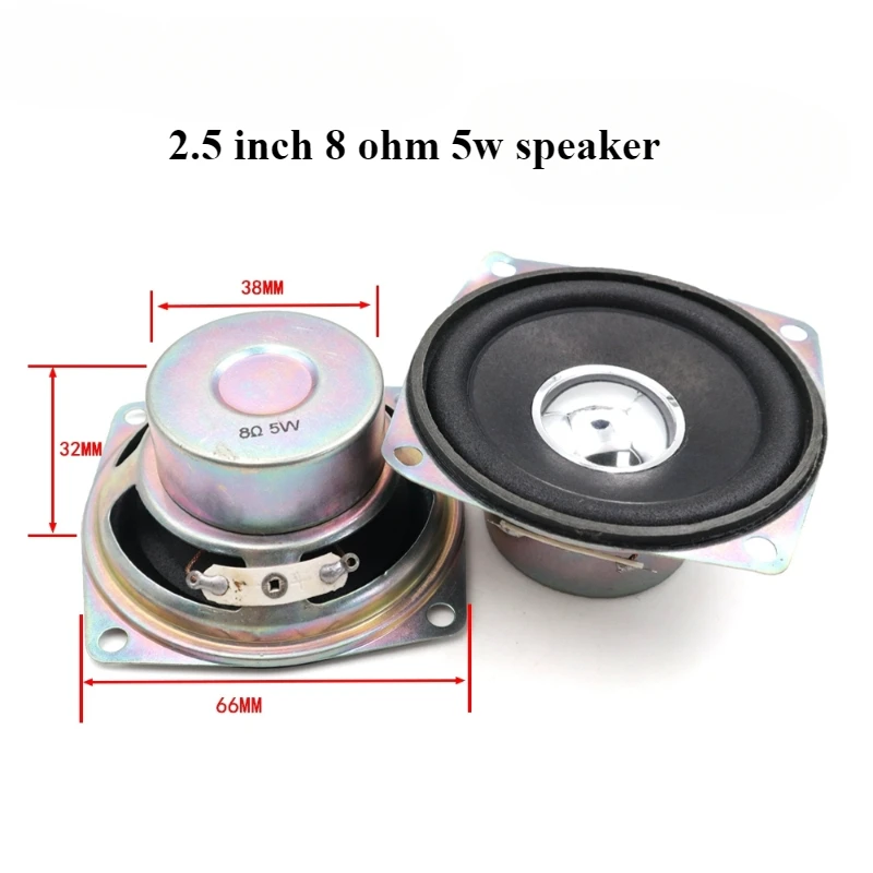 SOTAMIA 2Pcs 2.5 Inch/3 Inch Blue Basin Speaker 66MM/77MM Anti-magnetic Full-range Speaker 8 Ohm 5 Watt 4 Ohm 5W Loudspeakers