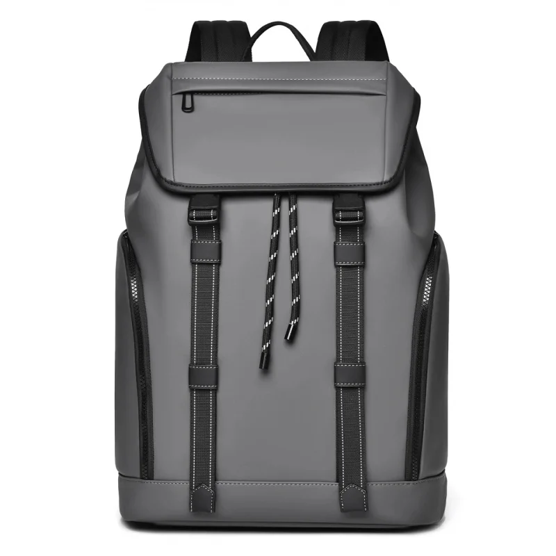 Backpack Trend Leather Membrane Material Waterproof Shoulder Bag Men's Large Capacity Travel Business Computer Bag Multi-Style