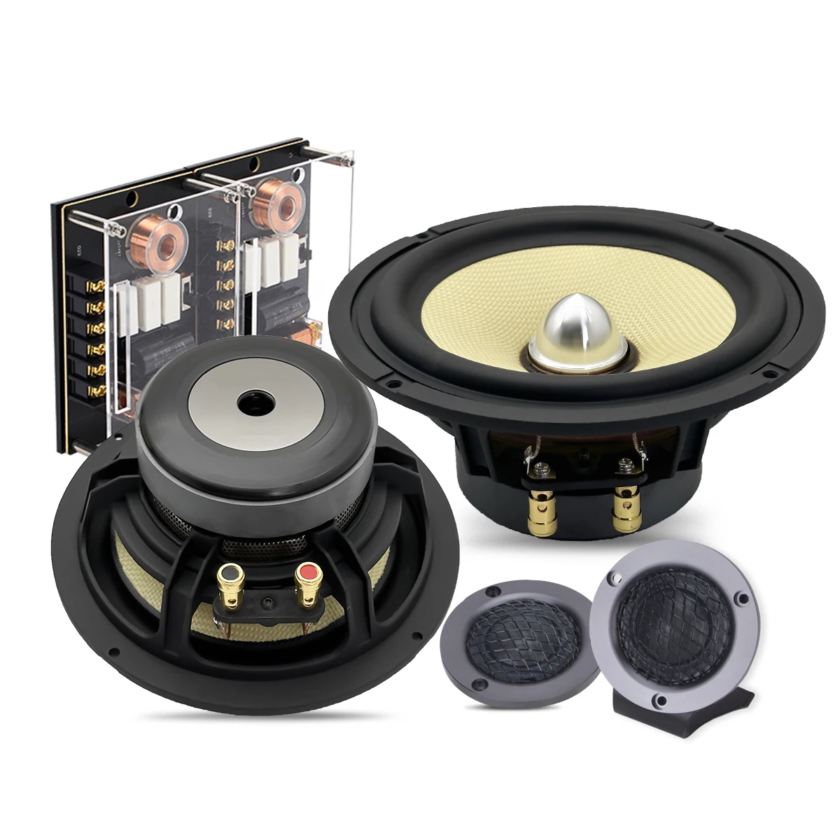 6.5 Inch 2 Way Car Component Speaker Set With Crossover Filter Universal 12V Car Door Audio Upgrade HiFi Stereo Sound System