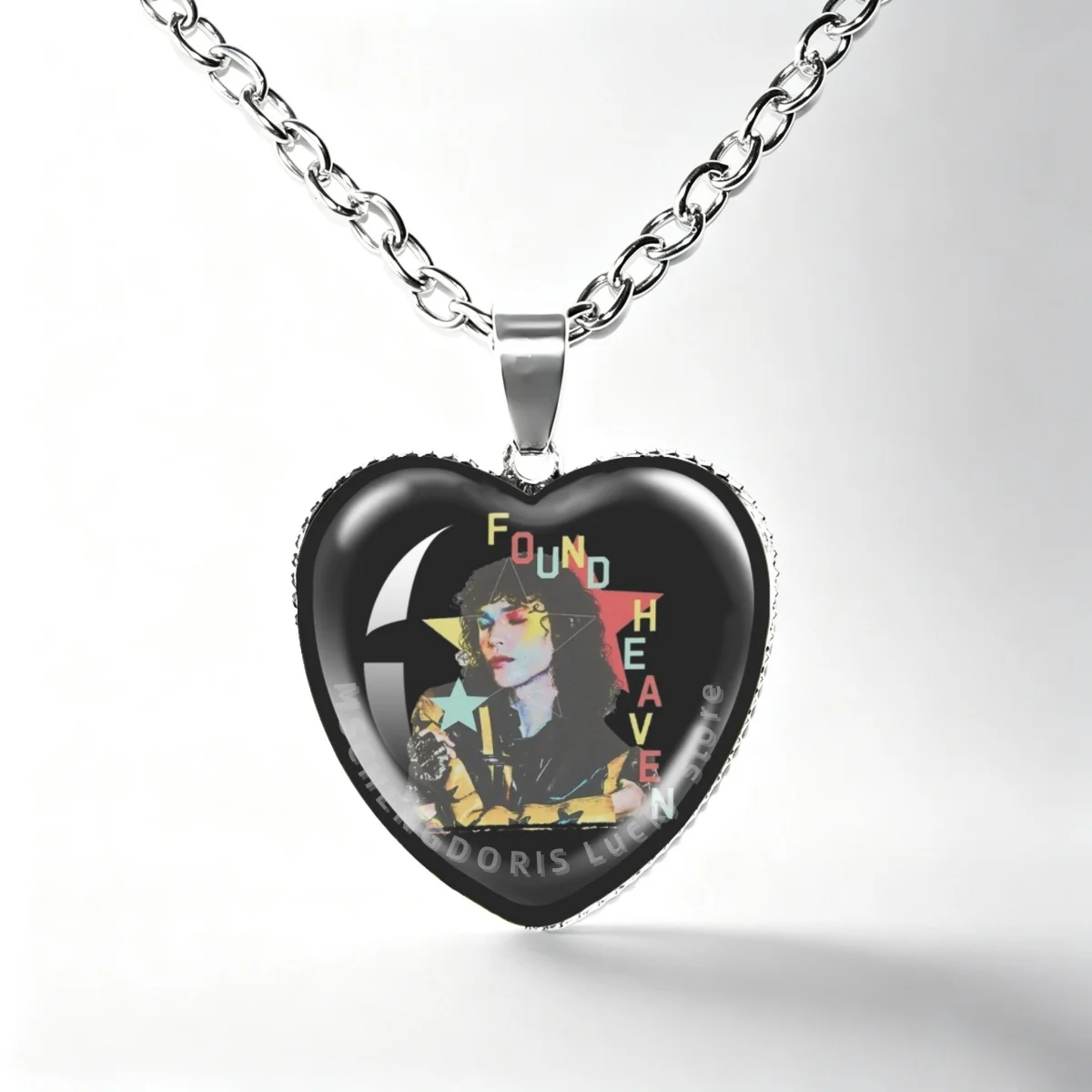 C-Conan Gray Necklace Glass Cabochon Heart-Shaped Pendant Necklace Accessories Fans Charm Jewelry Gift MS048