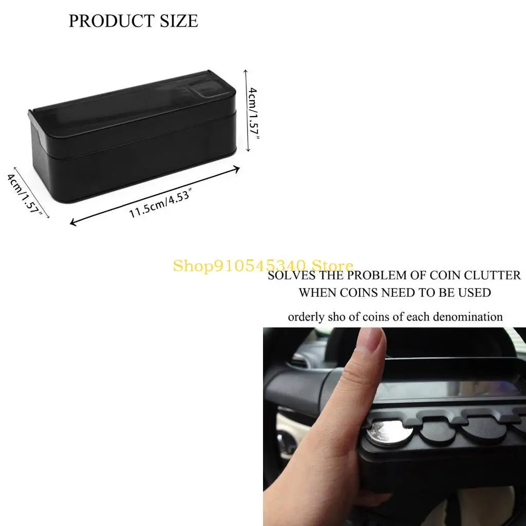 

U2JA Stylish Coin Holder for Car, High Capacity Coin for Case Vehicle Home Coin Purse Sort Penny, Quarter, Dime,