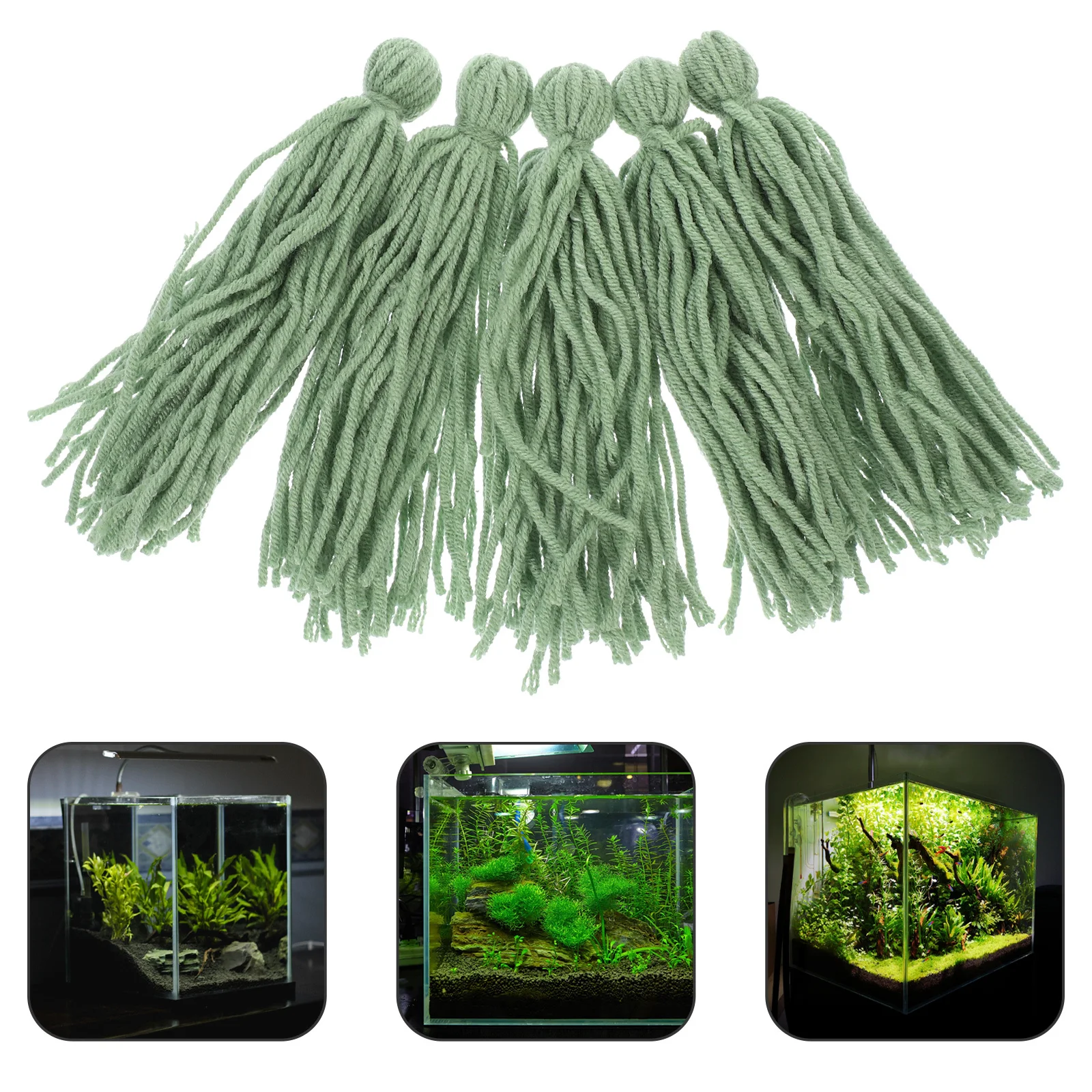 

5pcs Spawning Mop For Fish Tank Breeding Mops Angelfish Shrimp Reproduction Tool Aquarium Decoration Spawn Barrel Woolen Yarn
