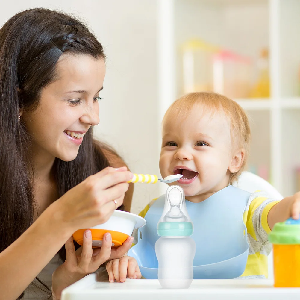 

Silicone Baby Bottle Blue Multifunctional Milk Bottle for Baby PP Material Durable Easy Assembly No Leaks Gift for Toddlers