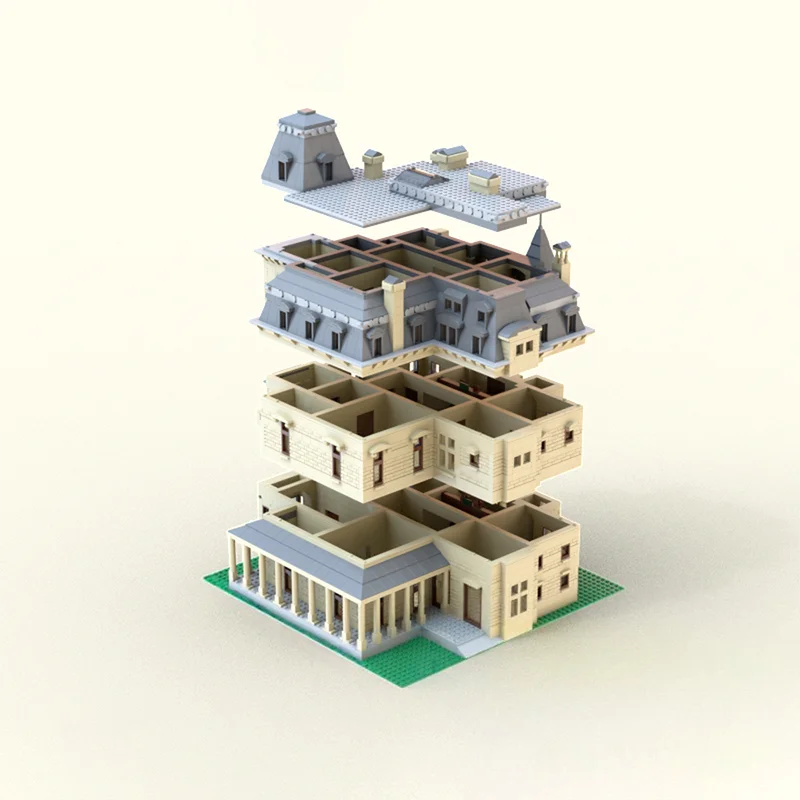 4219PCS MOC Construction Chateau-sur-Mer House Street Model Building Stacking Bricks Creative Toys Kid Gift Diy