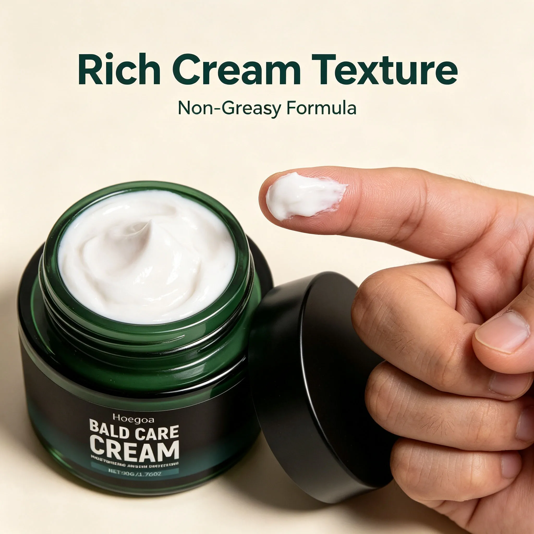 Bald Care Cream Moisturize Shaved Scalp Refreshing Non-stuffy Lightweight Texture Reduce Oiliness Shine Soothing Scalp Care Balm