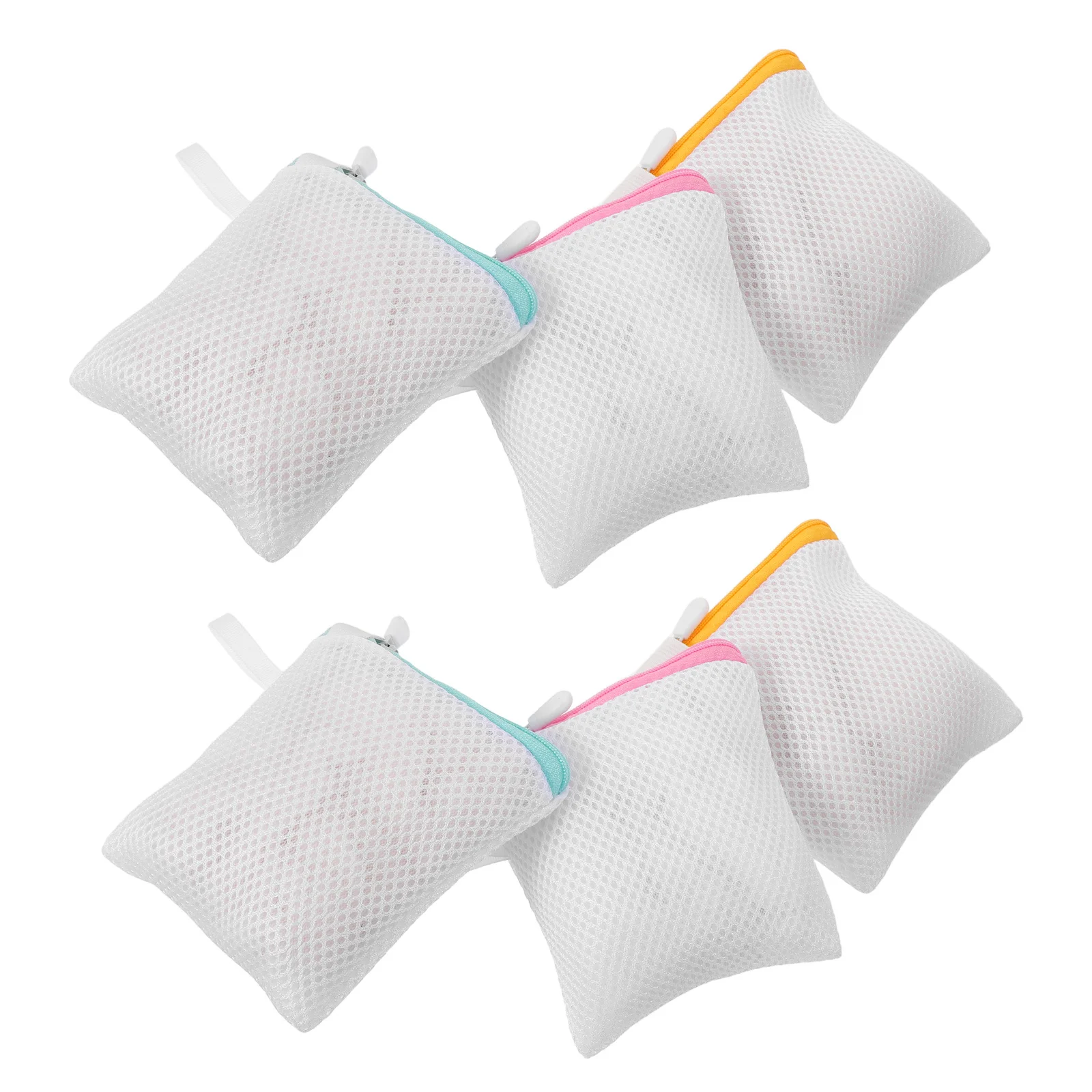 

6pcs Small Mesh Laundry Bags For Washing Machine 5.50X4.72 Inch Bra Socks Wash Nets Zipper Travel Delicate Clothing Lingerie