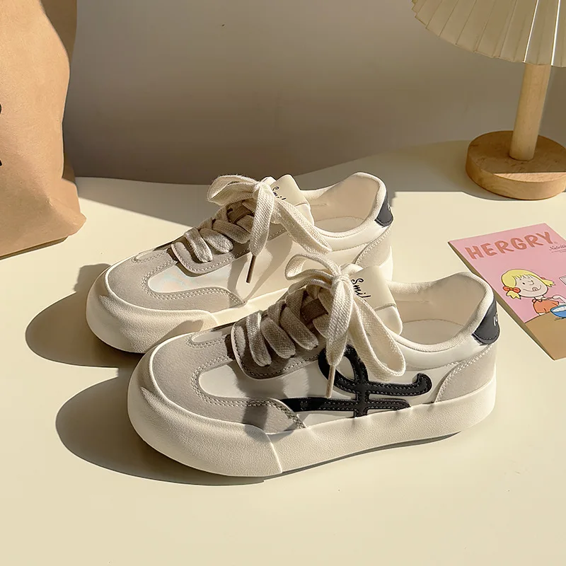 Women's Casual Chic Bread Shoe Spring Autumn Hong Kong Style Versatile Low Cut Canvas Sneakers Breathable Cotton Lined Rubber...