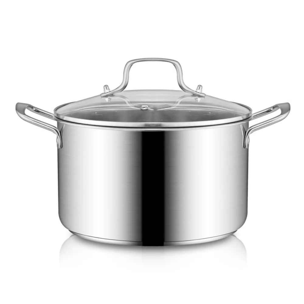 Durable Stainless Steel Stockpot And Steamer Basket Set Large Deep Soup Pot Multi Purpose Kitchenware For Efficient Cooking