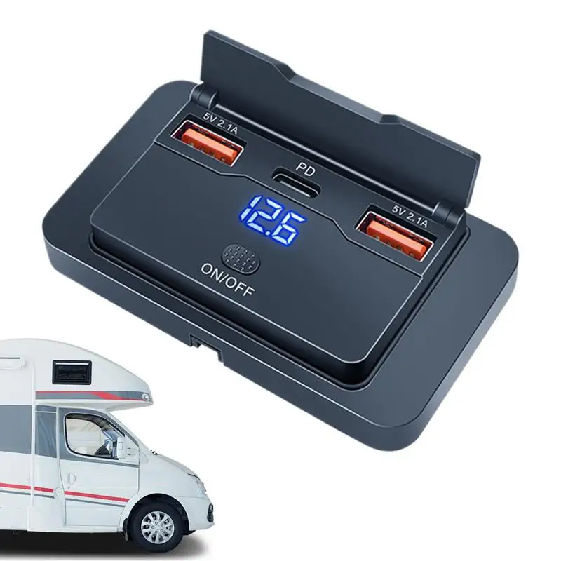 

USB-розетка RV, 76 Вт, USB-адаптер с 3 портами для зарядки, гнездо для модификации автомобиля без сверления, зарядная панель для автофургонов, лодок
